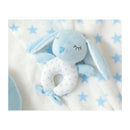 Peluche sonajero conejito azul