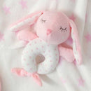 Peluche sonajero conejito rosa